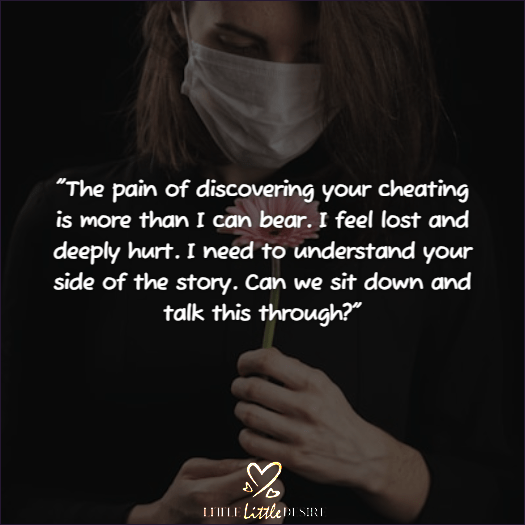 Painful Message to a Cheating Husband