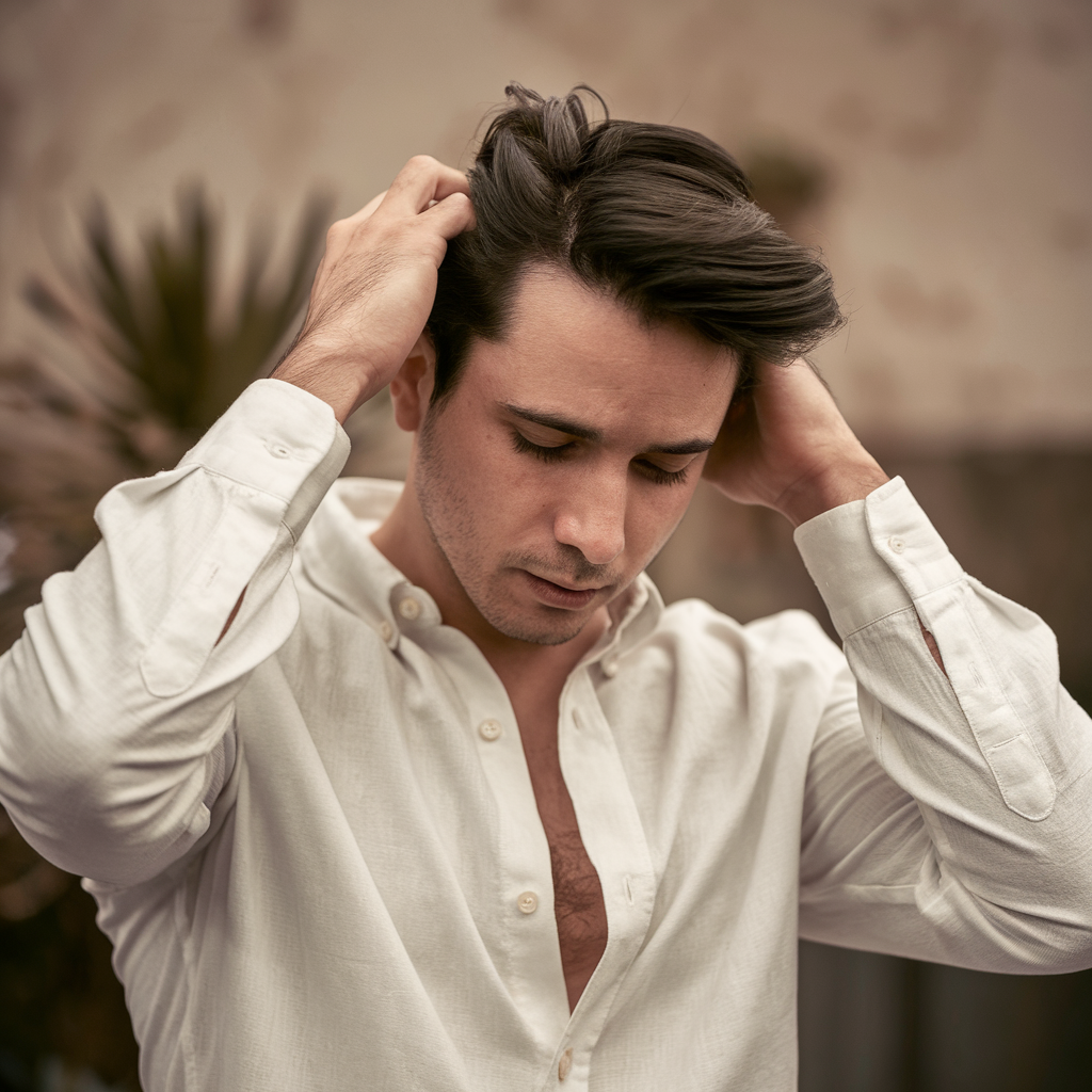 When a Guy Runs His Fingers Through His Hair, What Does it Mean?